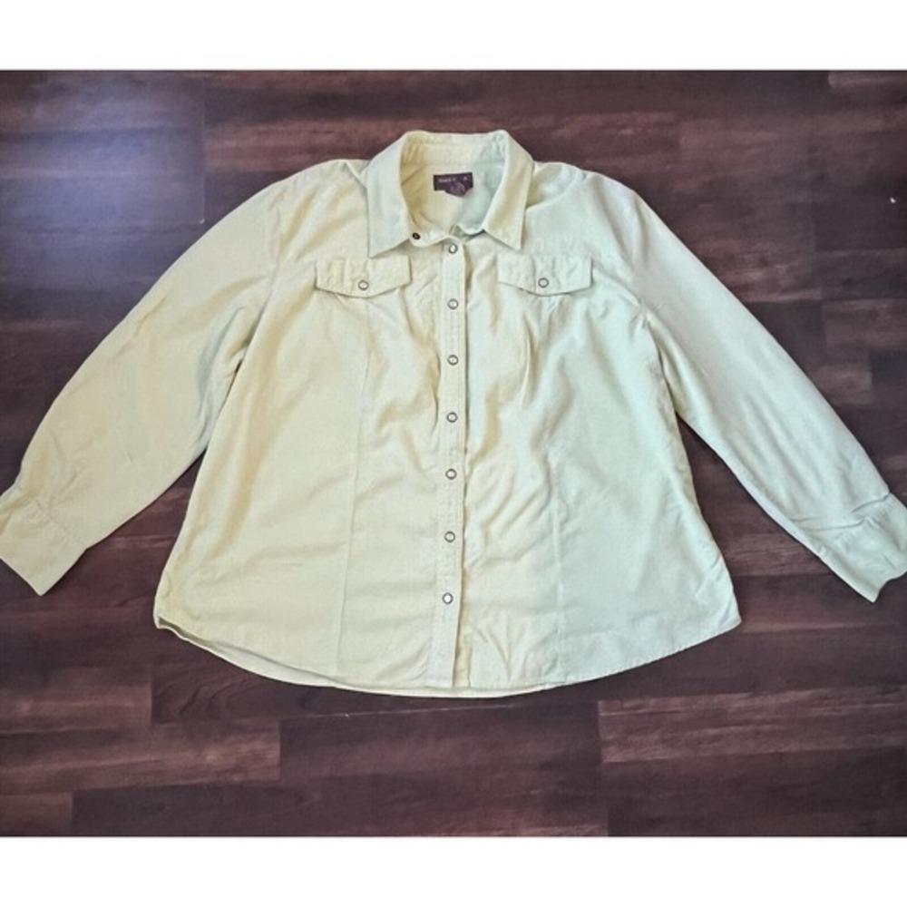 Women's size 2X Duck‎ Head  cotton Pearl button-up shirt collared